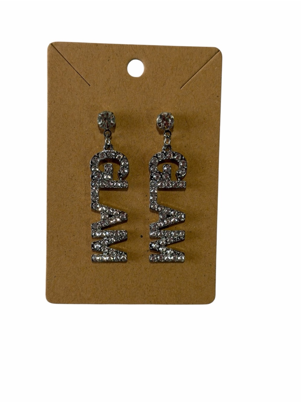 Crystal GLAM Drop Earrings - Silver Glitter